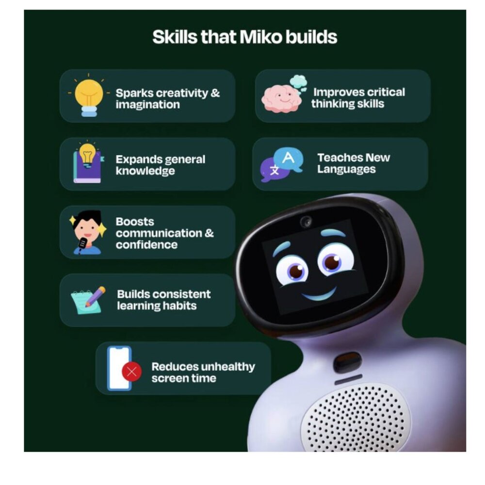 Miko Mini AI Interactive Robot - Purple - STEAM Learning, Coding & Games - Picture 5 of 10
